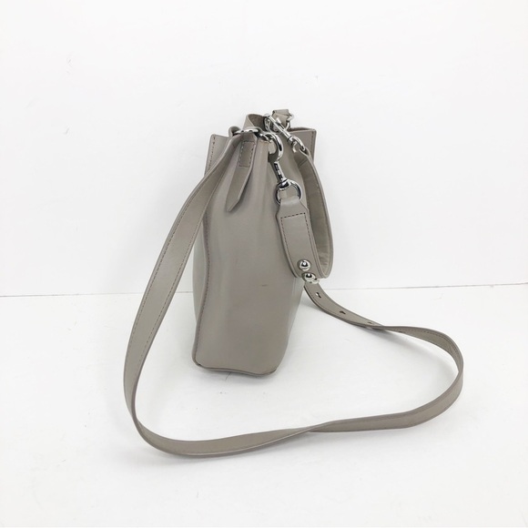 All Saints grey tan Leather cross, body purse - Picture 8 of 13